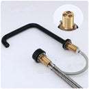 GobekUsa Brushed Gold Black Basin Faucet - 360 Rotating Widespread Bathroom Tap