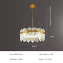 GobekUsa Gold Full Spectrum Crystal Chandelier for Living, Dining & Bedroom