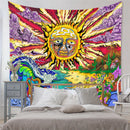 GobekUsa Astrology Chart Tarot Tapestry Wheel Sun Moon Tree Mushroom Wall Hanging