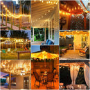 GobekUsa Amber Glass Bulb Dimmable LED String Lights Connectable for Party Wedding Decor