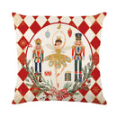 GobekUsa Christmas Letter Print Linen Throw Pillow Cover for Holiday Home Decoration