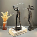 GobekUsa Golf Player Sculpture Abstract Human Body Figure Statue Resin Decor Figurine
