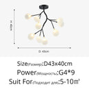 GobekUsa Branch Shape Firefly Ceiling Chandelier G4 Led Lighting Indoor Hanging Lamp