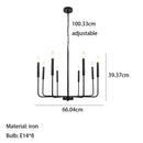 GobekUsa Iron Branch Chandelier LED Pendant Light - Elegant Home Decor