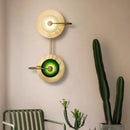 GobekUsa Green Crystal Wattle Circle Wall Lamp - Nordic Minimalist Art Deco Lights
