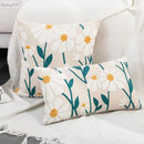 GobekUsa Daisy Home Floral Geometric Embroidery Pillow Cover 45x45cm/30x50cm Yellow Blue