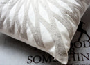 GobekUsa Geometric Embroidered Cushion Cover Light Grey Cotton 45x45cm