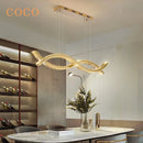 GobekUsa Crystal Strip Chandelier: Modern Minimalist Ceiling Light for Artistic Indoor Lighting
