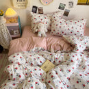 GobekUsa Korean Floral Print Single Duvet Cover: Sweet Comfort, All Seasons, Skin-Friendly