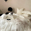 GobekUsa Butterfly Flowers Embroidery 800TC Eucalyptus Fiber Bedding Set