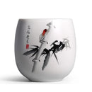 GobekUsa Ceramic Kung Fu Tea Cup With Handle White Porcelain Drinkware