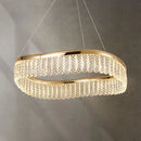 GobekUsa Golden Crystal Chandelier Luxury Round Pendant Lamparas Art Decor Fixture