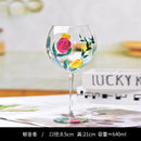 GobekUsa Crystal Hand-Painted Floral Wine Goblet - Chinese Antique Red Wine Glass