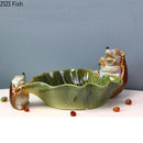 GobekUsa Ceramic Leaf Decor Tray: Elegant Tableware, Fruit Snack Candy Storage Bowl