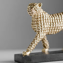 GobekUsa Golden Leopard Resin Figurines for Interior Decor