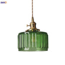 GobekUsa Green Glass LED Pendant Light: Nordic Modern Hanging Lamp for Dining & Bedroom