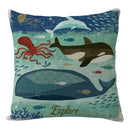 GobekUsa Coastal Cushion Cover - Sea Theme Decorative Sofa Pillowcase