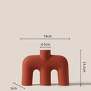 GobekUsa Geometric Ceramic Vase: Hollowed-out Letters Flower Arrangement Home Decor
