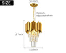 GobekUsa Golden Crystal Ceiling Light for Modern Living Room and Dining Room