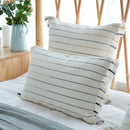 GobekUsa Handmade Cotton Woven Cushion Tassels - Ivory Black Yellow Stripe Home Decor