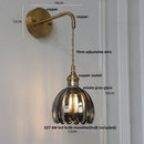 GobekUsa Glass Adjustable LED Wall Lamp with Pull Chain Switch, Modern Nordic Design