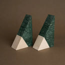 GobekUsa Green Marble Bookends Retro Travertine Holder Home Decor