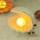 GobekUsa Ceramic Shell LED Night Light for Bedroom and Living Room