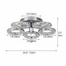 GobekUsa Crystal LED Rings Ceiling Chandelier Dimmable Luminaire