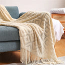 GobekUsa Knitted Nordic Sofa Blanket - Soft Wool Blend Bed End Towel for Hotel Bedroom Decor
