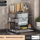 GobekUsa Kitchen Storage Shelf: Multi-Functional Knife Holder & Sink Rack