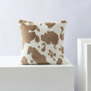 GobekUsa Black/White Flower Cow Pattern Plush Cushion Cover 50x50 - Double Sided Print