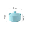 GobekUsa Ceramic Dessert Bowl with Cover, Small Porcelain Soup Bowl, Cake Baking Mold