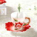 GobekUsa Enamel Rose Peony Floral Coffee Cup Wedding Birthday Gift