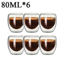 GobekUsa Double Wall Borosilicate Glass Mug Set for Tea Coffee Juice Bar Drinkware