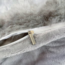 GobekUsa Gradient Gray Faux Rabbit Fur Velvet Bedding Set: Duvet Cover, Bedsheet, Pillowcase