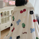 GobekUsa Lamb Nap Cartoon Coral Velvet Blanket: Super Soft, Thick, and Cute for Winter