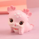 GobekUsa Cartoon Deer Resin Figurines Home Decor Miniatures Crafts Cake Topper