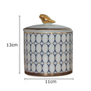 GobekUsa Gold Plated Ceramic Storage Jar with Candle Cup Cosmetic Containers Desk Decoration