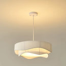 GobekUsa Creamy Style E27 Chandelier Bedroom Pendant Lights: Minimalist White Fabric LED Lamps