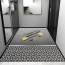 GobekUsa Grey Crystal Velvet Entrance Rug - Luxe Absorbent, Anti-Slip, Easy-Clean Living Room Carpet