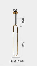 GobekUsa LED U-shaped Bar Chandelier for Dining Living Bedroom - Nordic Minimalist Style