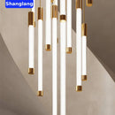 GobekUsa LED Chandeliers Modern Staircase Ceiling Pendant Lighting Luxury Living Room Decor