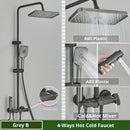 GobekUsa Digital Rainfall Shower System Mixer Set 4-way Bathroom Faucets Kit