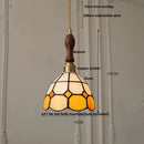 GobekUsa Brass LED Pendant Light with Adjustable Glass & Wood Hang Lamp