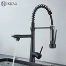 GobekUsa Dual Nozzle Gourmet Kitchen Faucet | Pull-Down, 360° Rotation, Chrome Mixer