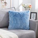 GobekUsa Cozy Plush Fur Cushion Cover 43x43cm White Grey Sofa Decor Pillowcase