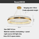 GobekUsa Crystal LED Ring Chandelier | Modern Pendant Light Fixture