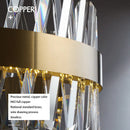 GobekUsa Golden Round Crystal Chandelier LED Ceiling Light for Living Room and Bedroom