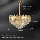 GobekUsa Gold Amber Crystal Chandelier Lights Modern Room Decor Hanging Lamp
