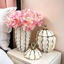 GobekUsa Golden Checkmate Ceramic Pot Vase Wavy Gilt Storage Tank